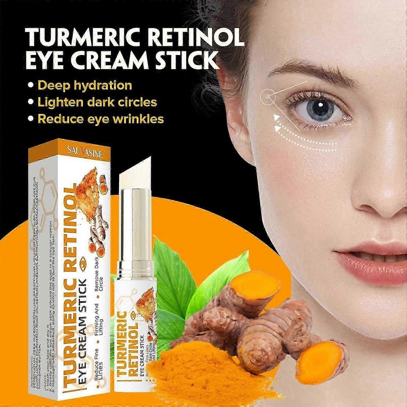 Turmeric Retinol Eye Cream Pen, Moisturising Eye Cream, Anti-Ageing Eye Cream Against Dark Circles, Puffy Bags