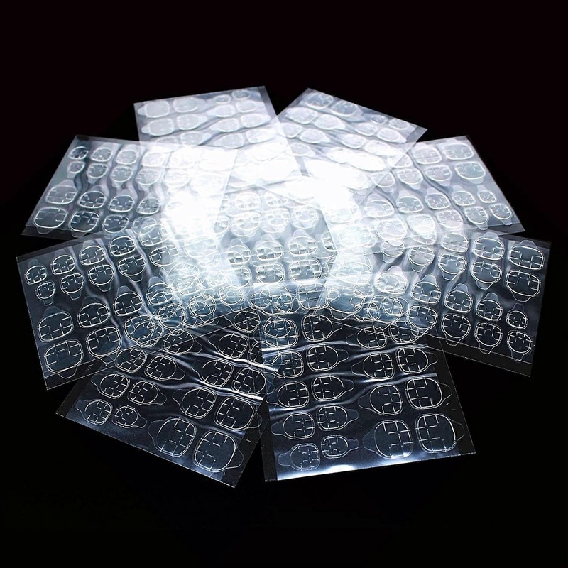 10 Sheets Waterproof Nail Adhesive Tabs, Self Adhesive Nail Glue Sticker for False Nail Tips DIY at Home