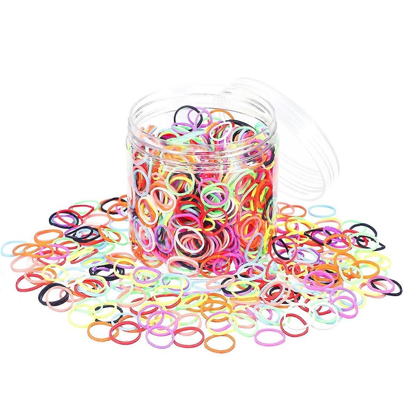 2000 Pack Mini Rubber Bands Elastic Hair Bands Soft Hair Ties with Box for Children Hair Braiding Hair Wedding Hairstyle (10 Colors)