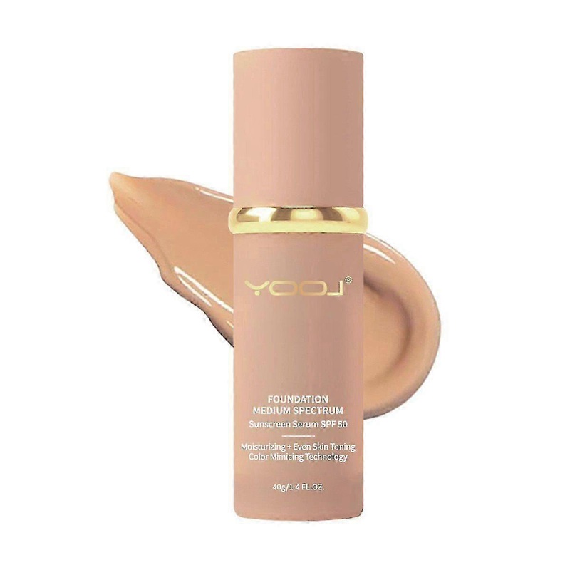 4-in-1 Foundation Medium Spectrum - Hydrating, Anti-Aging, Concealing, Evening Skin Tone, Foundation Liquid with SPF 50 - Lightweight Foundation for G