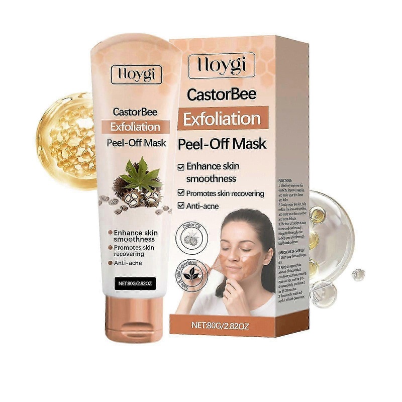 Bee Venom Castor Oil Exfoliation Peel-Off Mask - Deeply Hydrating Facial Mask for Smooth, Radiant, And Even-toned Skin, Enhance Skin Smoothness
