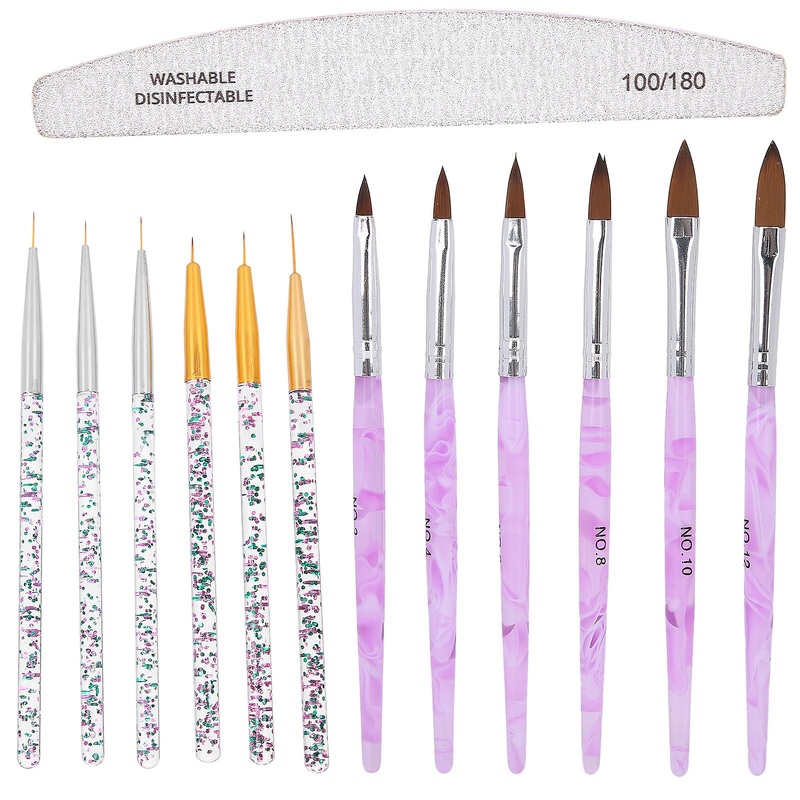 Professional Nail Art Liner Brush DIY Nail Drawing Painting Brush File Manicure Tool Set