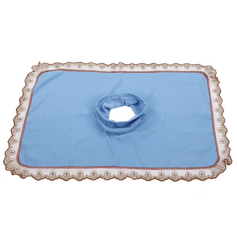 Spa Massage Table Head Cover Sheet Massage Bed Coverlet   with Hole for Beauty ShopBlue