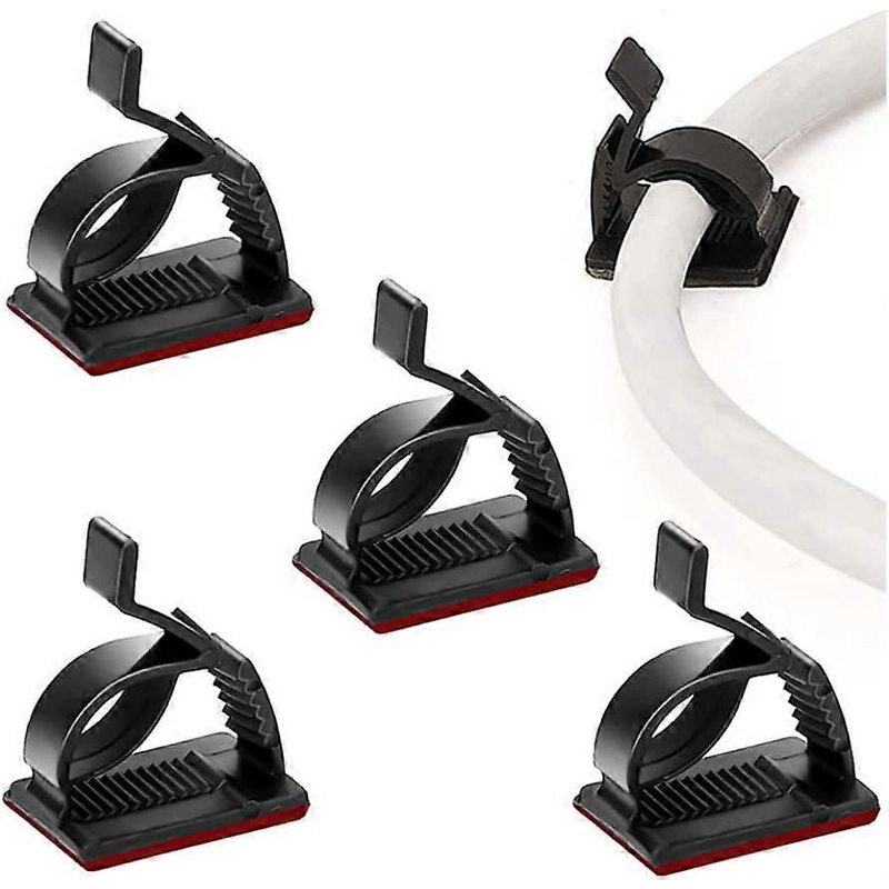 100Pcs Adjustable Cable Management Clips, Adhesive Cable Organizers Sticky Wire Clips Cord Holder for TV PC Ethernet Cable Under Desk Wall Home Office
