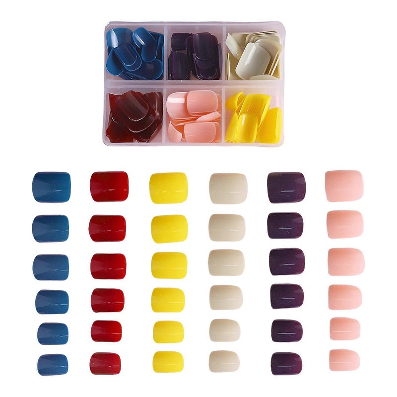144x/Box Solid Color False Nails Short Press On Nails Soft Gels Nails Tips Artificial Nails Full Cover Stick on Nails