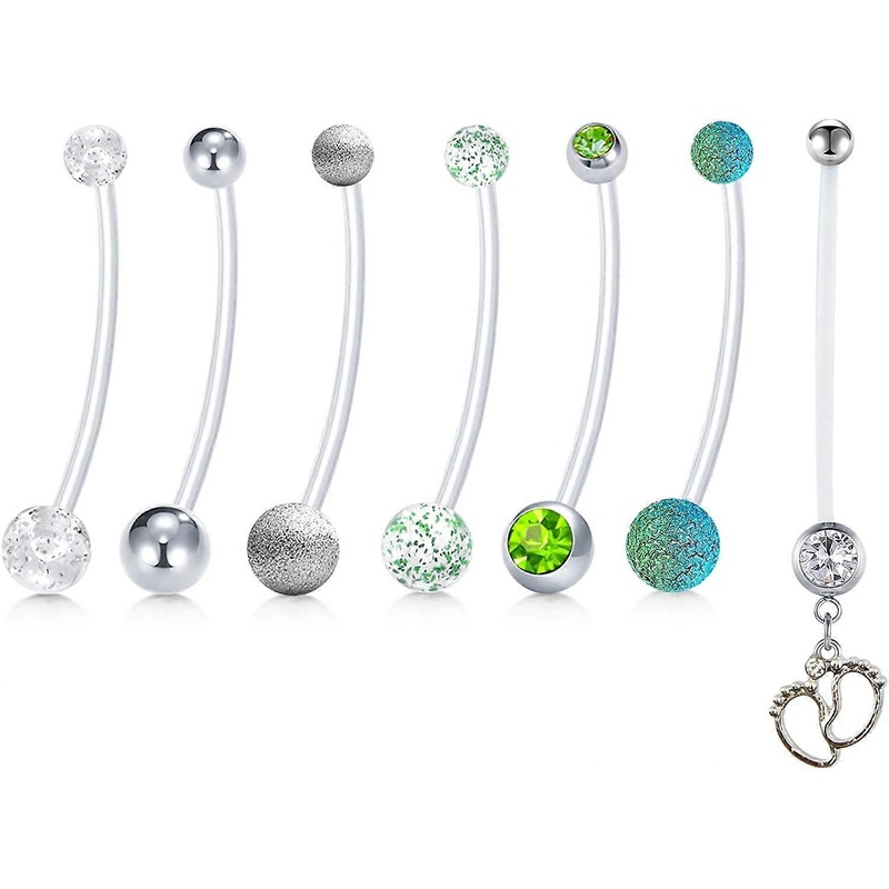 14G Pregnancy Belly Button Rings Flexible Bioplast Sport Maternity Belly Navel Retainer Body Piercing 38mm 1 1/2