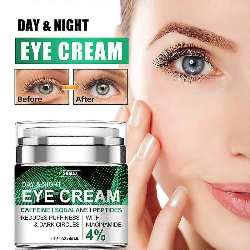 Eye Cream for Dark Circles and Puffiness, Bags Under Eyes Treatment, Anti-Aging Collagen Eye Cream for Wrinkles, Day & Night Caffeine Eye Cream