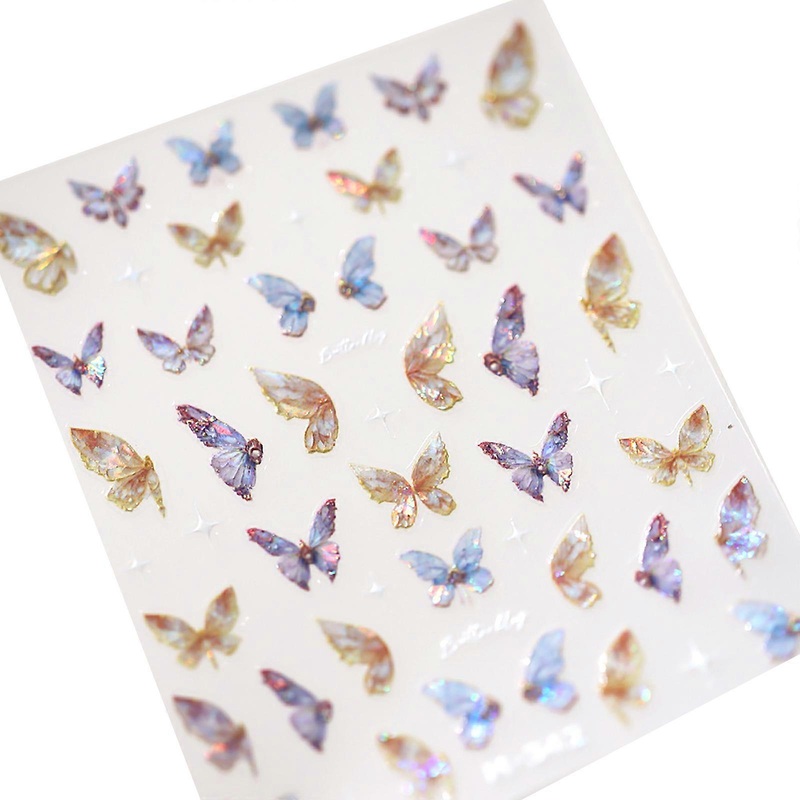 Self-Adhesive Nail Sticker Butterfly Nails Art Stickers Shining Nails Decals Butterfly Stickers Manicure Accessories