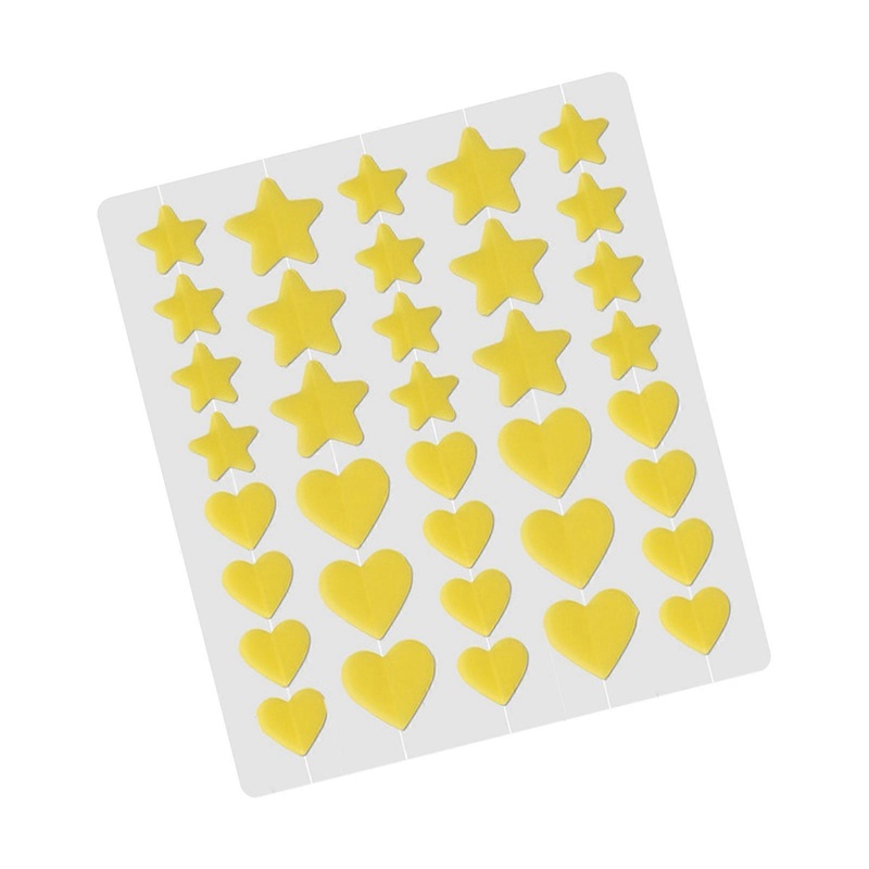 Yellow Heart Hydrocolloid Acne Patch 36pcs Fog Surface Design