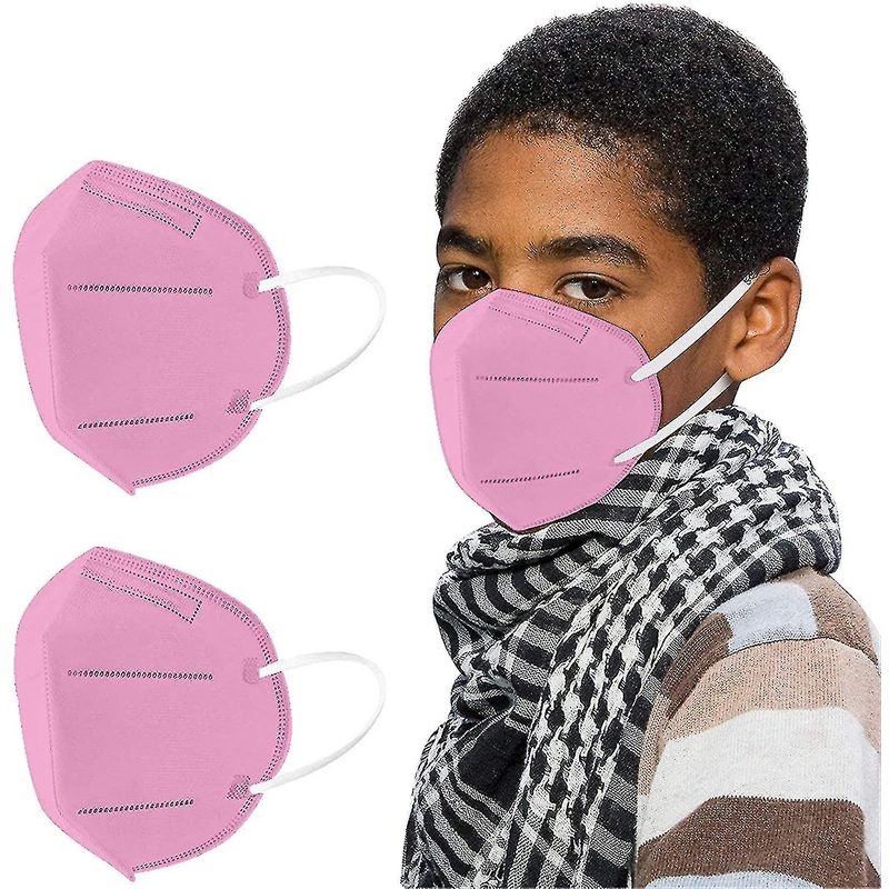 10 Pieces Children Printed Face Mask - Multicolored (pink)
