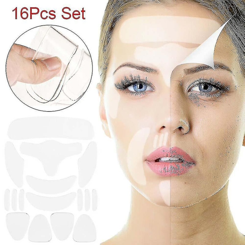 16pcs/sets Reusable Anti Wrinkle Face Forehead Neck Eye Pads Patches