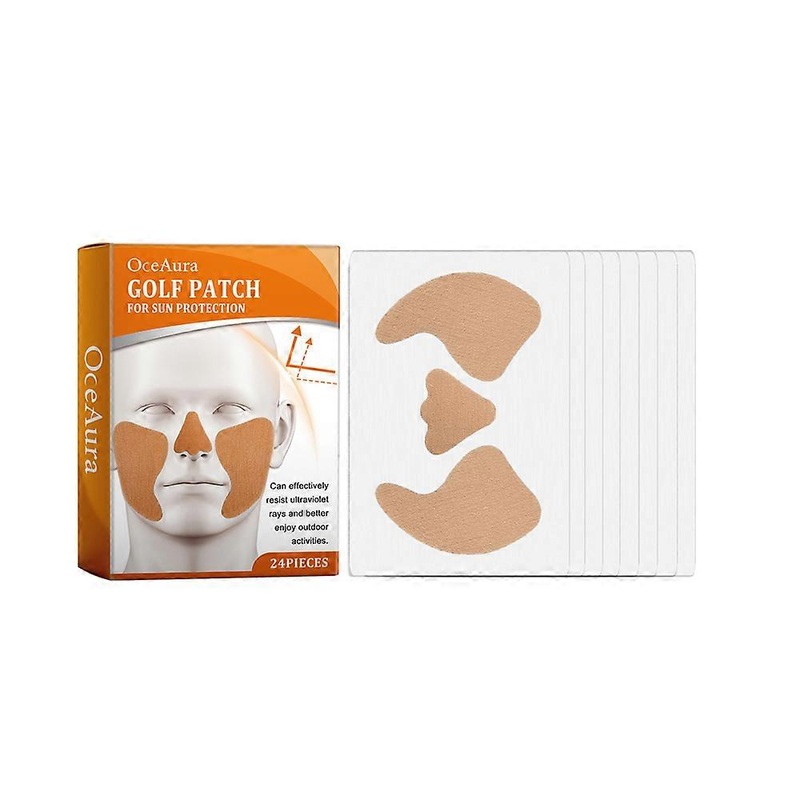 24Pcs Golf Sun Protection UV Face Nose Patches Fresh Jelly Moisturing Sun Patches Stickers Sunblock Gel UV Protection Patch