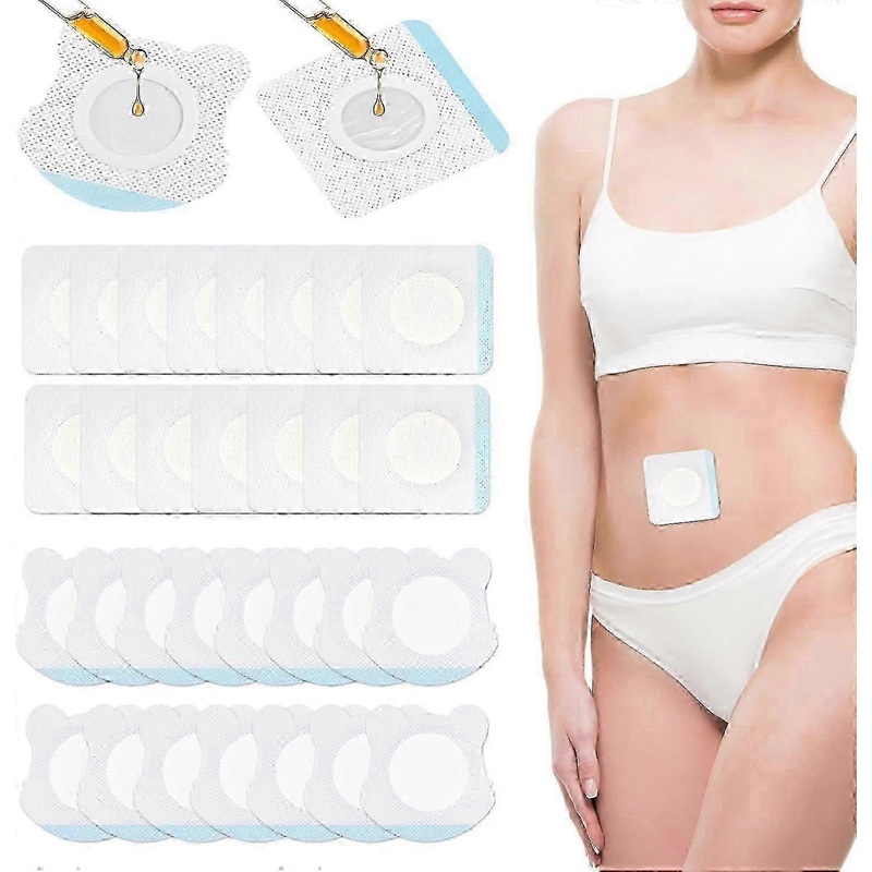 30pcs Castor Oil Belly Button Pack Wrap, Self-adhesive Disposable Castor Oil(EPA08)