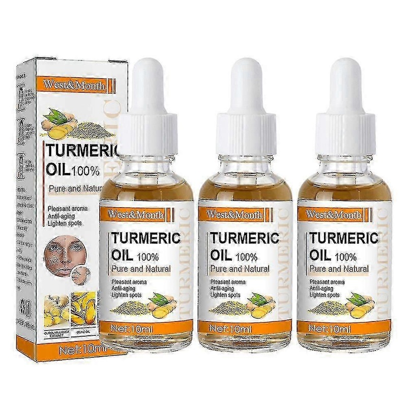 3pcs Turmeric Essential Oil Brighten Skin Tone And Moisturize Skin,deep Care For Skin