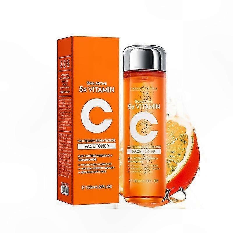Brightening Vitamin C Toner 130ml - Evens Skin Tone & Hydrates - 5-in-1 Facial Serum Treatment