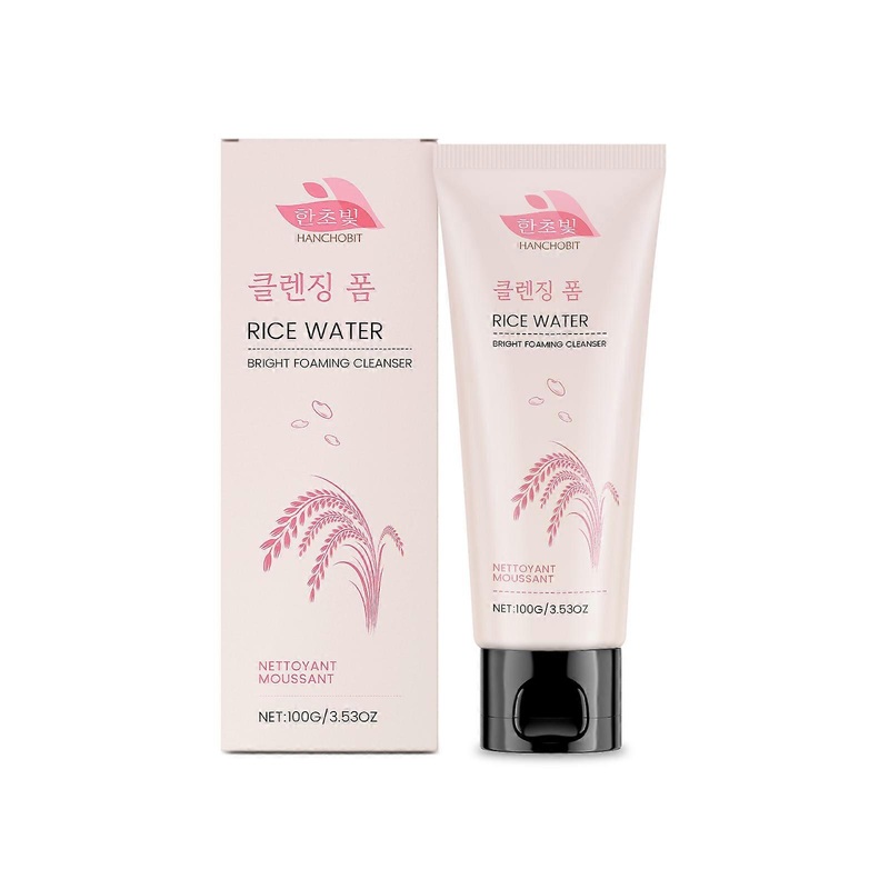 HANCHOBIT Rice Skin Brightening Foam Cleanser Gently Cleansing Facial Skin Refreshing Comfortable Foam Cleansing