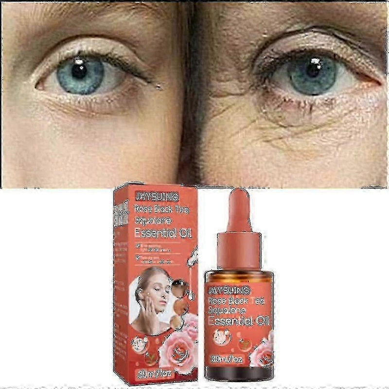 Jaysuing Deep Anti-wrinkle Serum Anti-aging Moisturizing Whitening Brighten Fine Line Lift Rose Black Tea Squalane Essential Oil |