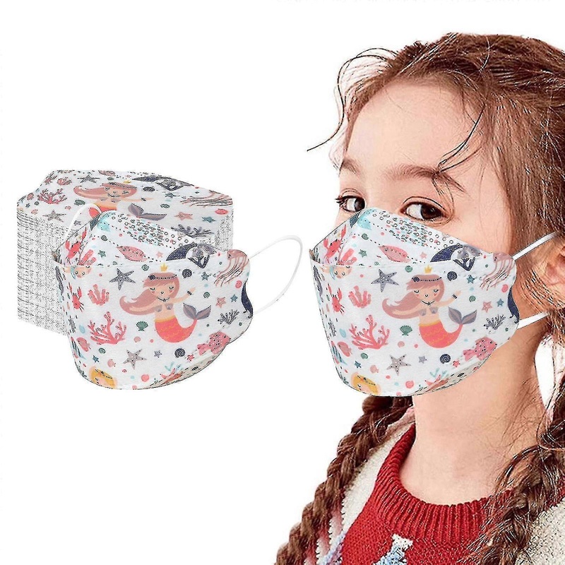 50pcs Face Masks Kf94 Masks Children Kn95 Masks Protective Masks Cartoon Kf94 Disposable Masks For Kids