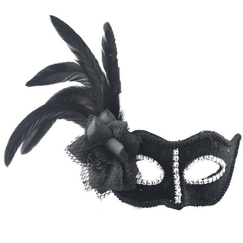 Black CostumeHalf Face Mask Fleuron Party Face Cover Venice Masquerade Mask