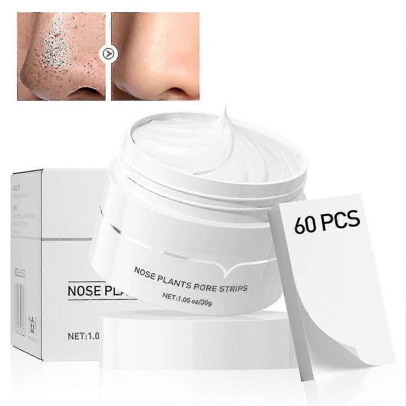 Blackhead Mask with 60pcs Strips, Blackhead Remover Peel Off Mask, Nose Plants Pore Cleanser Purifying Facial Pore Cleanser Purifying Mask