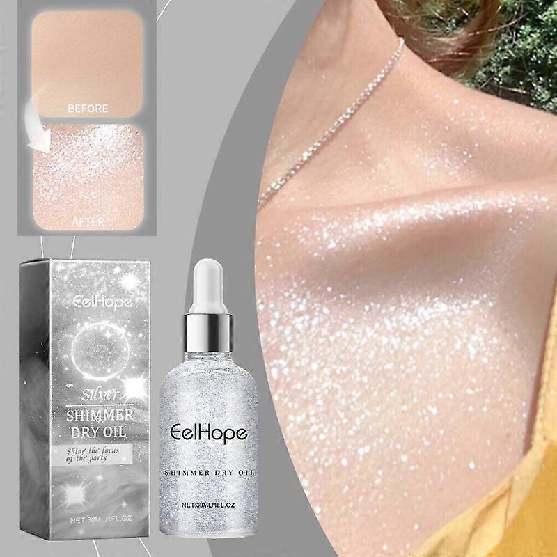 Body Glitter Oil, Body Shimmer, Shimmer Dry Oil,Glowing Body Shimmer Dry Oil,Quick-Drying Non-sticky Hair Glitter Spray