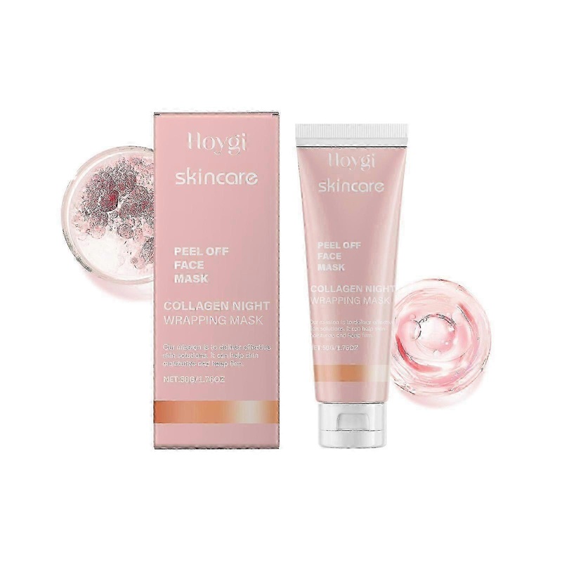 Collagen Night Wrapping Mask, Collagen Peel Off Facial Mask, Elasticity & Hydration, Natural Ingredients for Firmer Skin, Reduces Sagging & Dullness