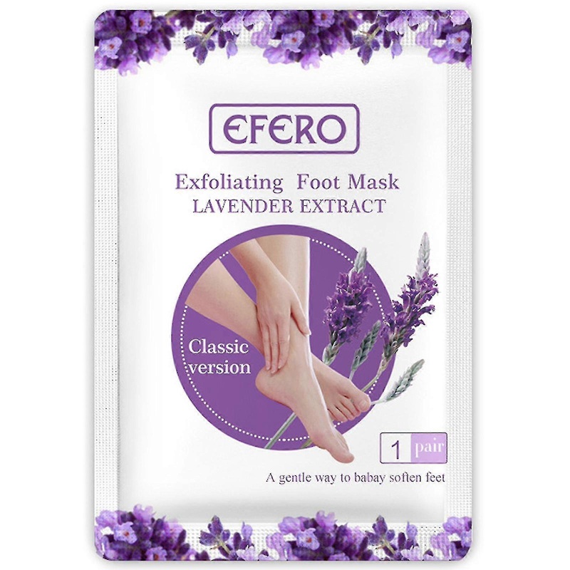 Efero Lavender Foot Mask To Remove Dead Skin Calluses And Improve Rough Foot Peeling Fragrant, 5 Pairs