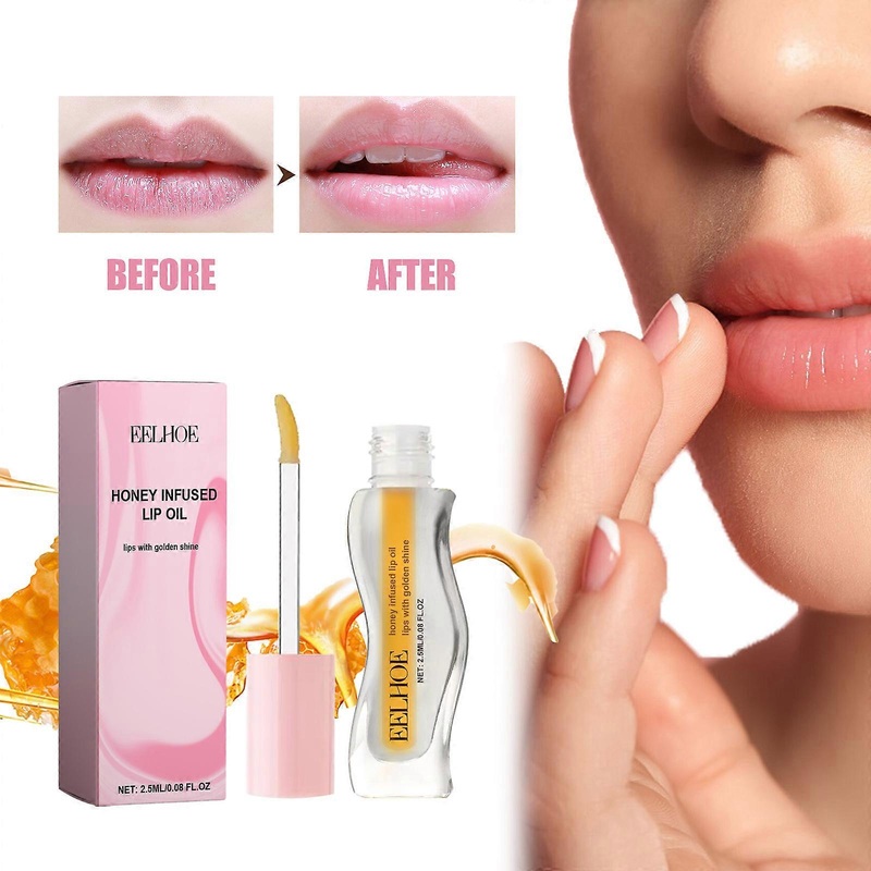 Honey Infused Lip Oil, Moisture Lock Oil Infused Lip Treatment, Hydrating Honey Lip Oil, Long Lasting Moisturizing Hydrating Lip Oil