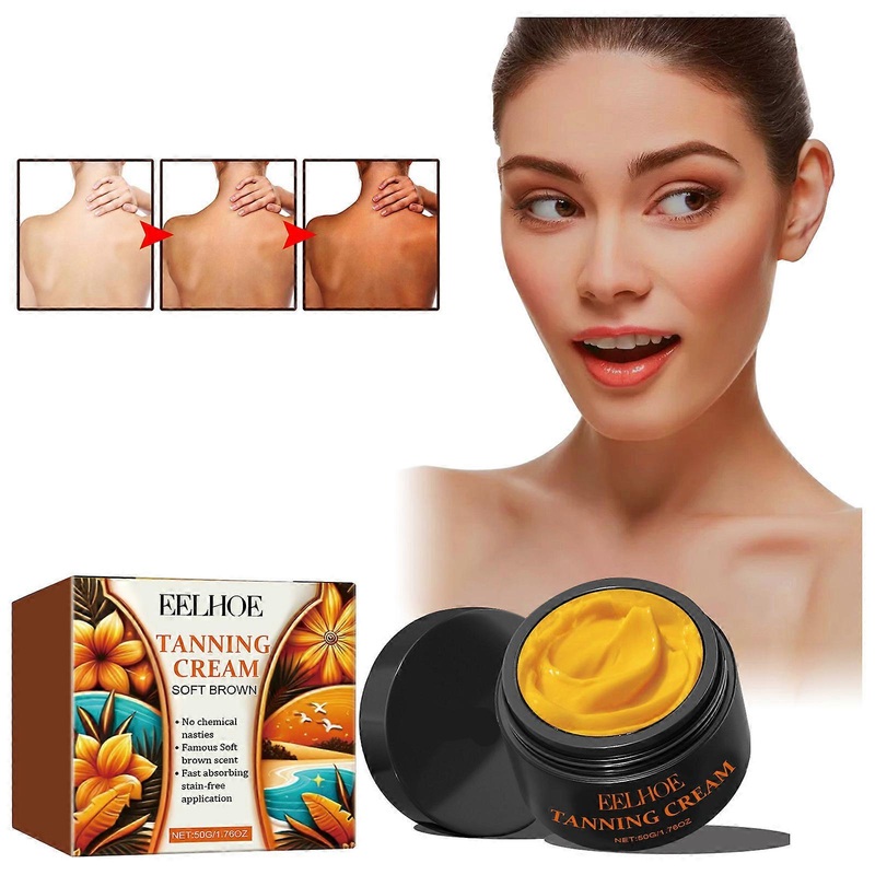 Intensive Tanning Gel, 50g Tanning Cream Soft Brown, Natural Tanning Accelerator Cream Gel, Soft Brown Tanning Cream