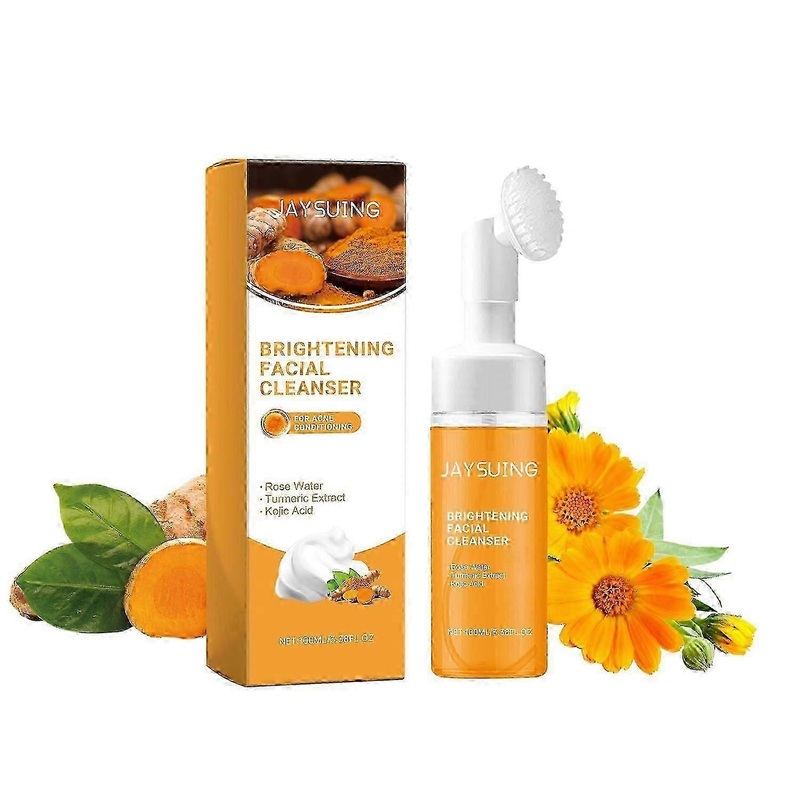 Jaysuing Turmeric Cleansing Mousse Gentle cleansing facial skin pores facial cleanser brightens and