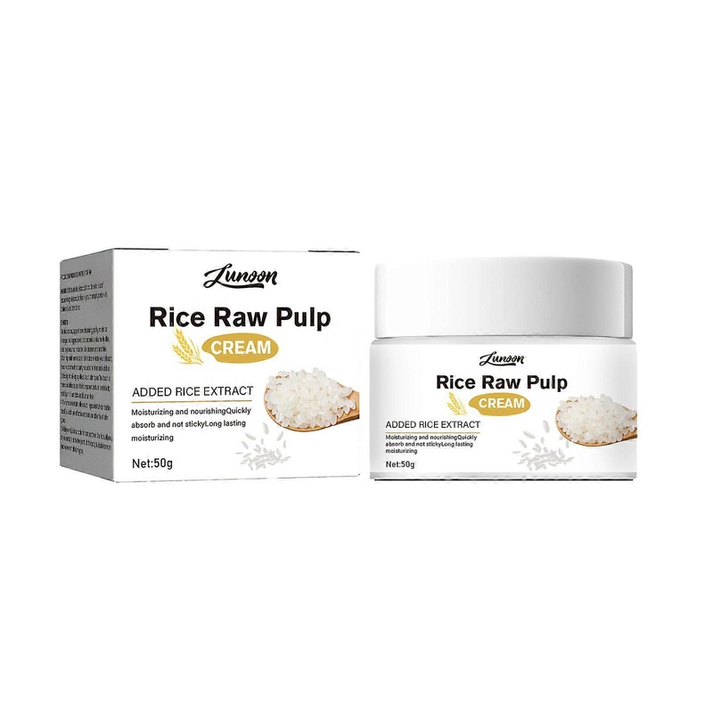 Rice Raw Pulp Cream, Rice Raw Pulp Face Moisturizer, Anti-aging Moisturizing Nourishing Serum Shrink Pores