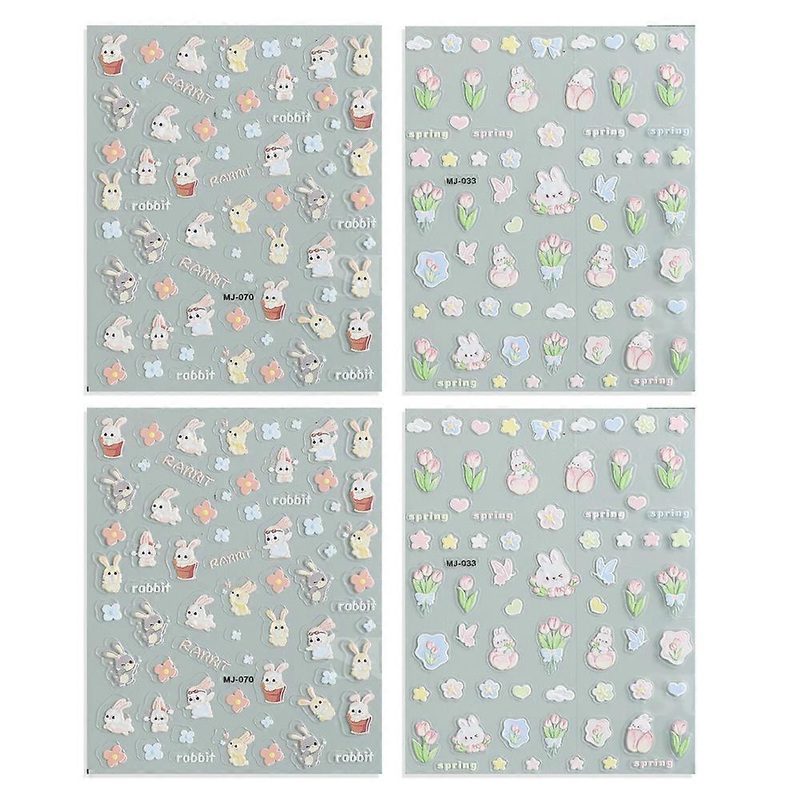 10pcs Cartoon cute Department three-dimensional back glue nail stickers Deco art design nail art supplies