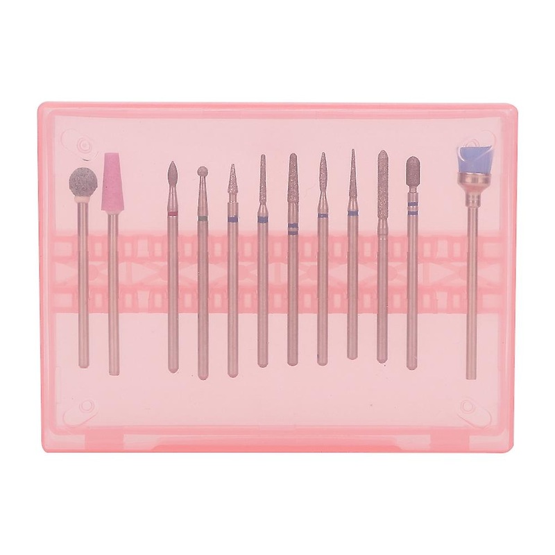 12pcs Art Nail Ceramics Grinding Manicure Drill Head Polishing Tools Set (01)