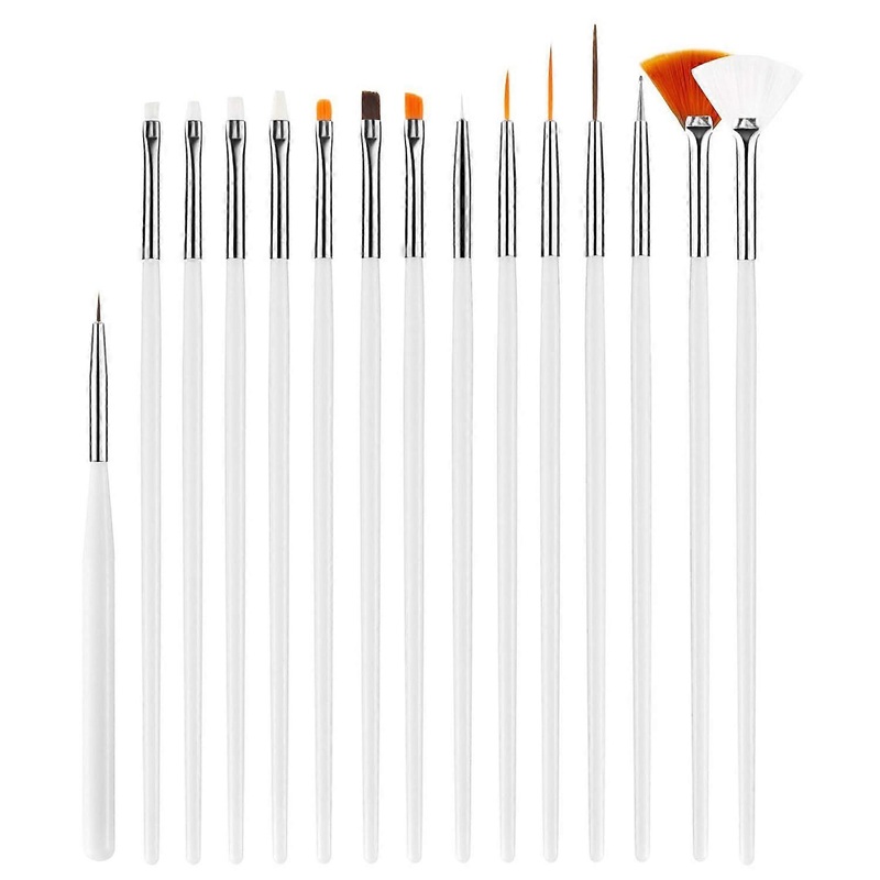 15-piece set of pens (white) - nail art phototherapy painting pen