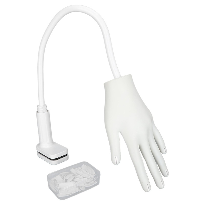 Silicone Nail Practice Hand with Bendable Joints, Secure Installation Without Glue Ensures Nail Tips Stay Locked for Optimal Manicure Exercises